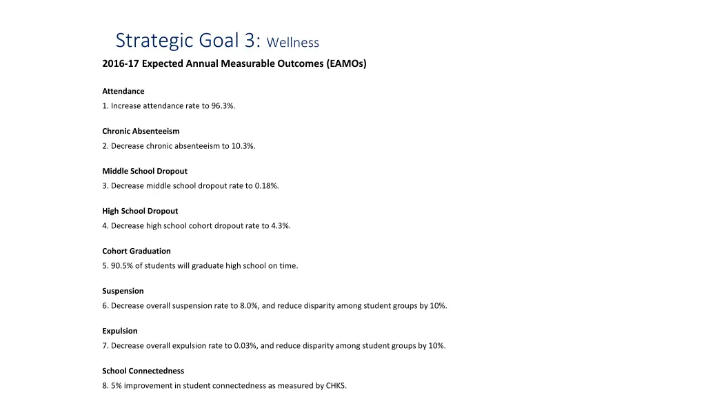 strategic goal 3 wellness