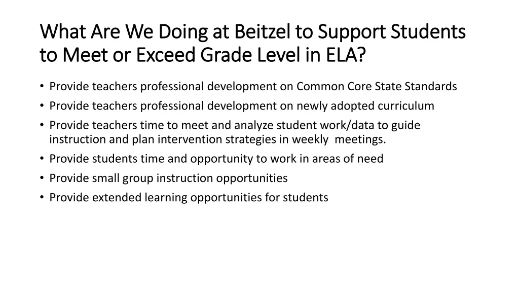 what are we doing at beitzel to support students