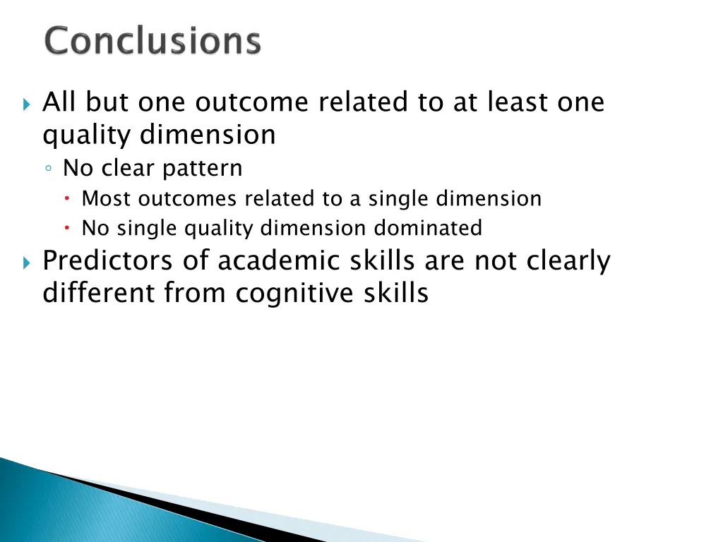all but one outcome related to at least