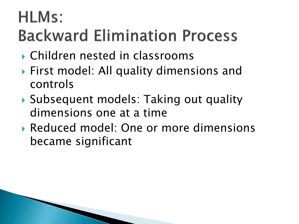 children nested in classrooms first model