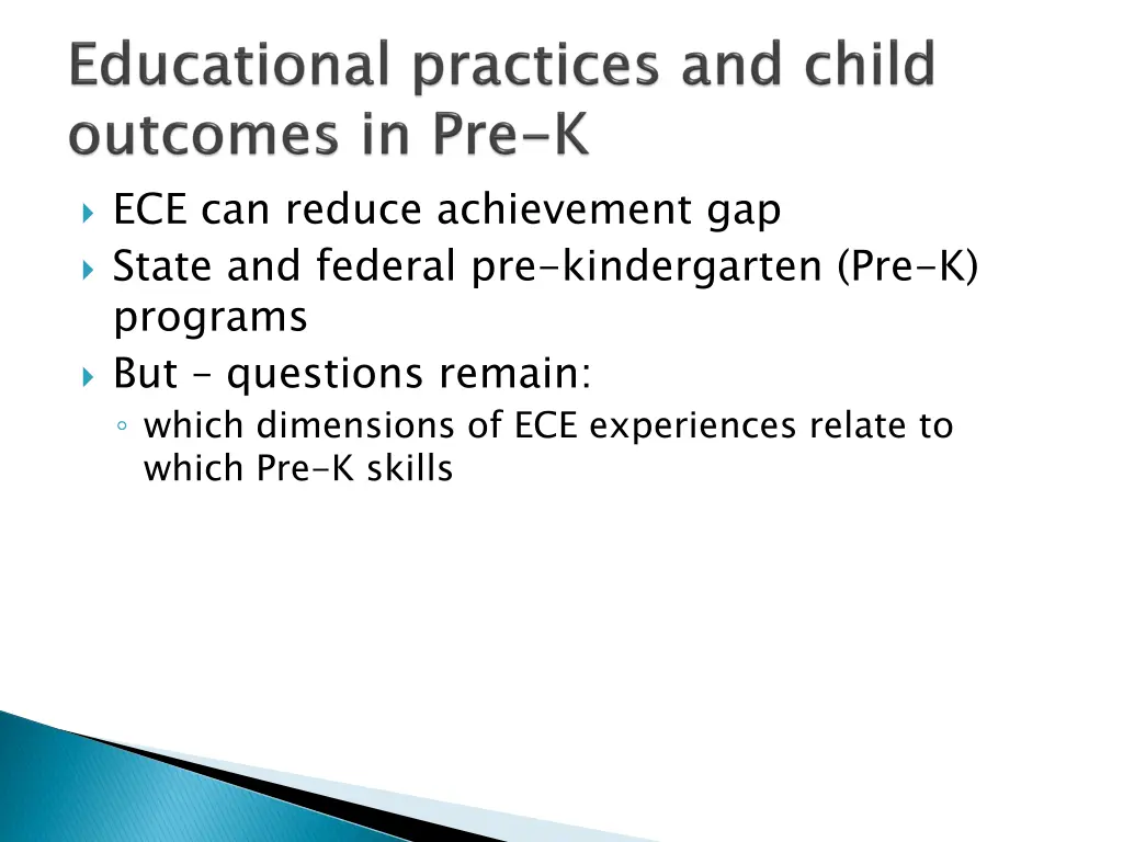 ece can reduce achievement gap state and federal