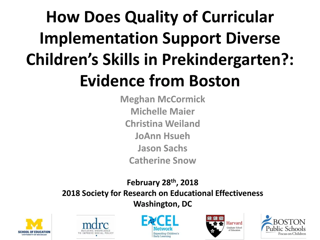 how does quality of curricular implementation