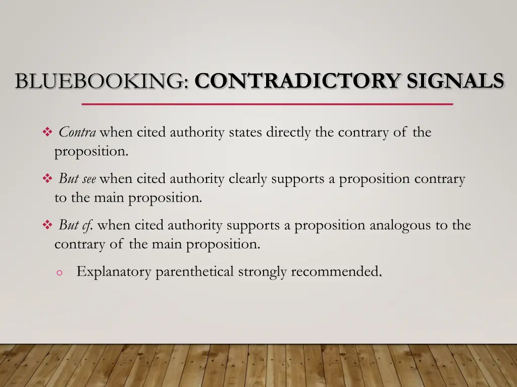bluebooking contradictory signals