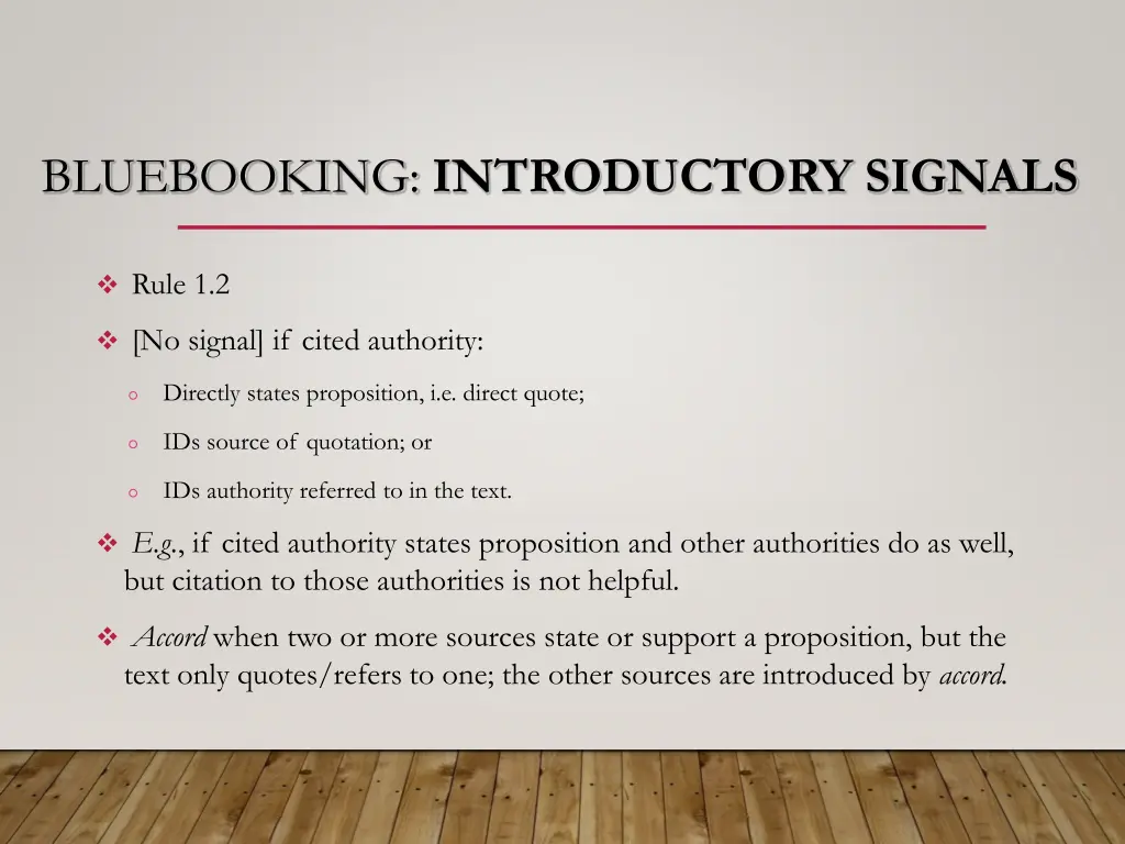 bluebooking introductory signals