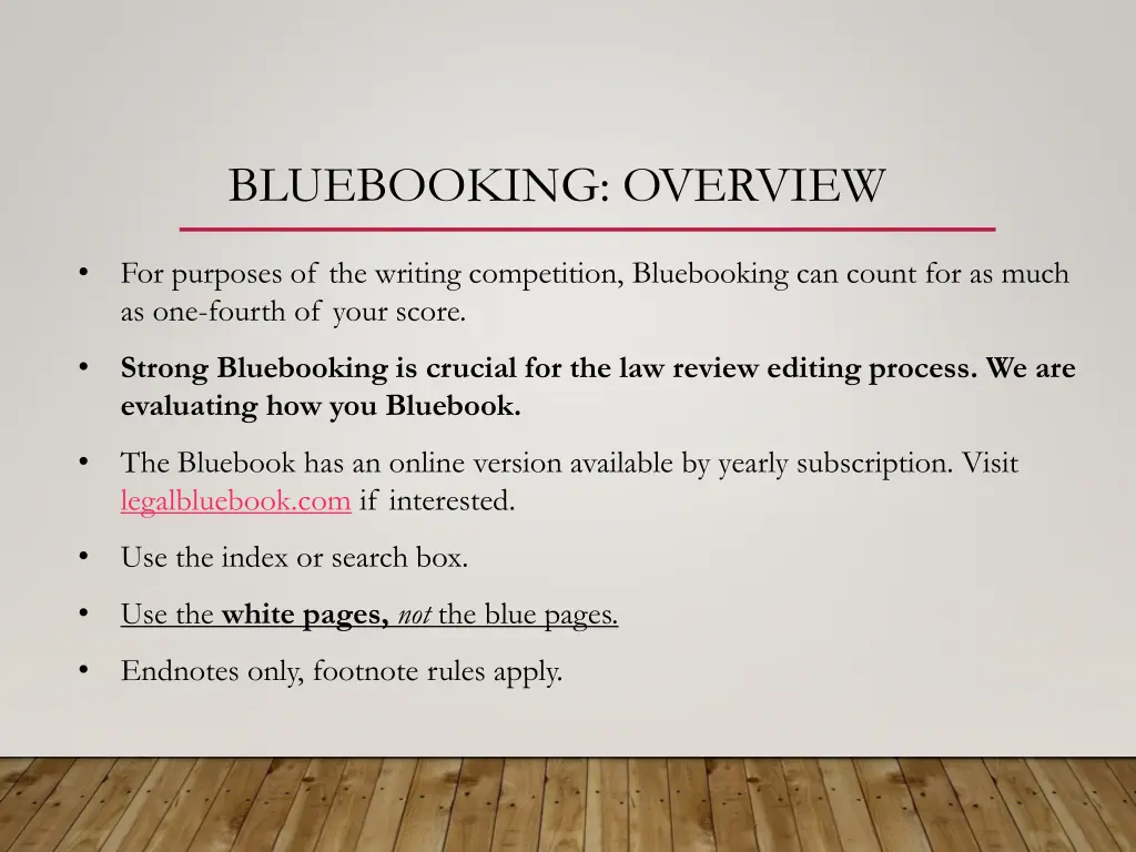 bluebooking overview