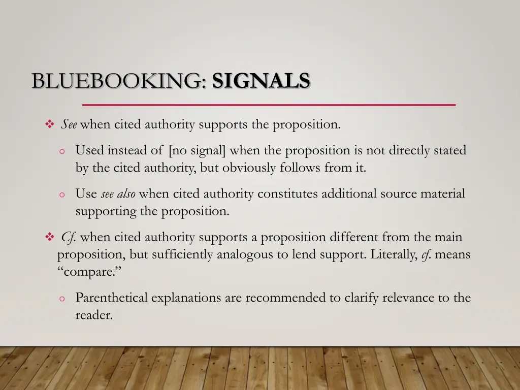 bluebooking signals