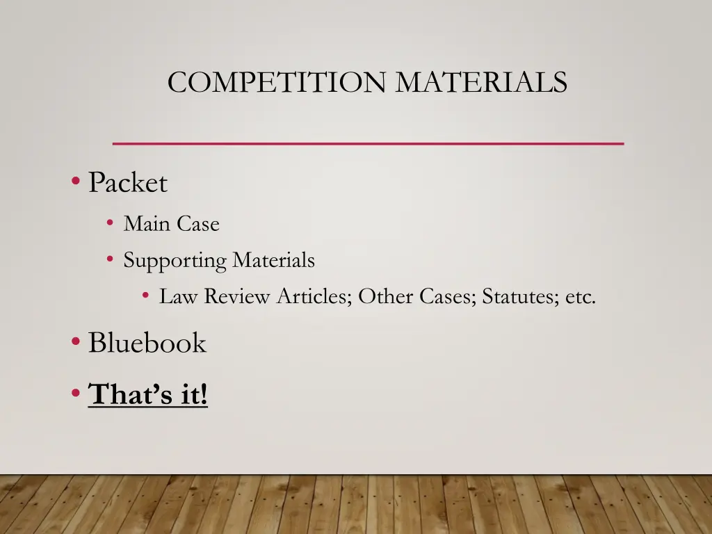 competition materials