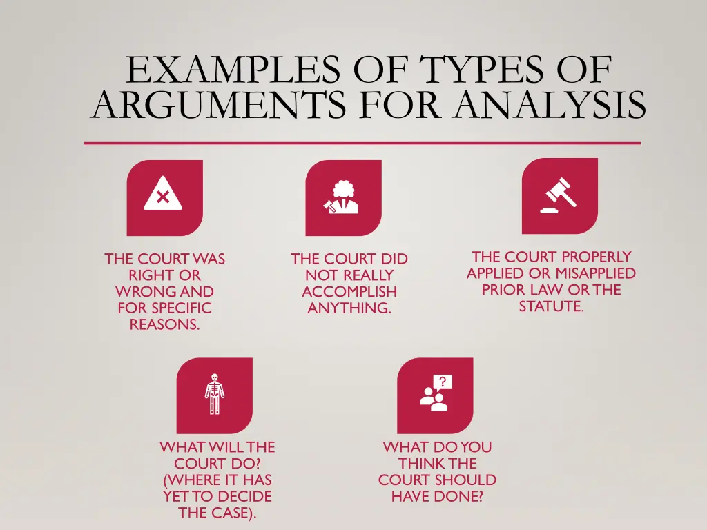 examples of types of arguments for analysis