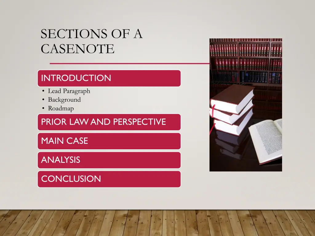 sections of a casenote