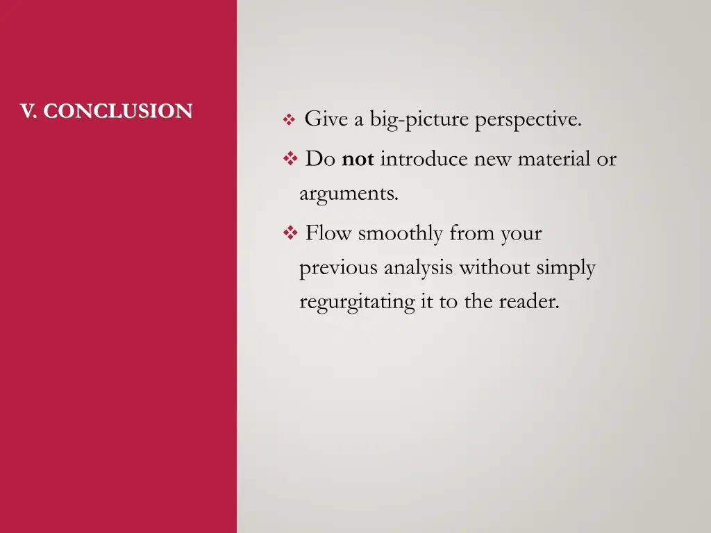 v conclusion
