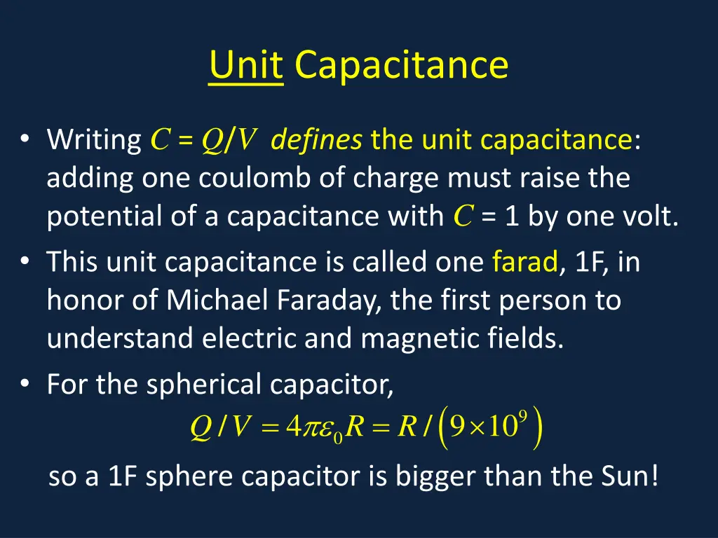 unit capacitance