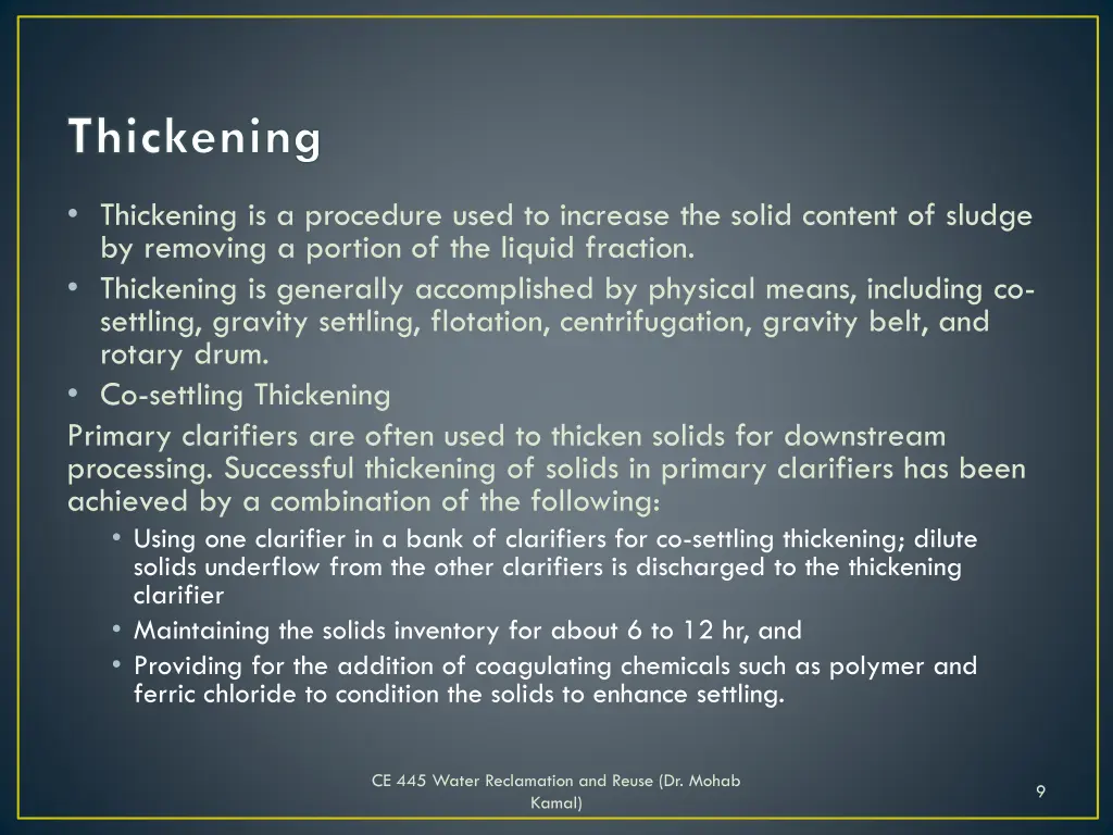 thickening