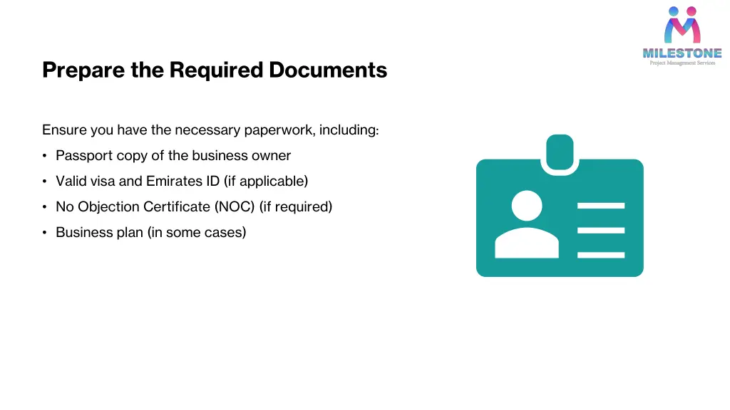 prepare the required documents