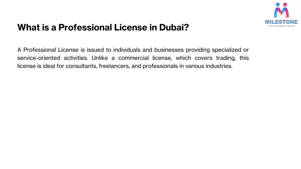 what is a professional license in dubai