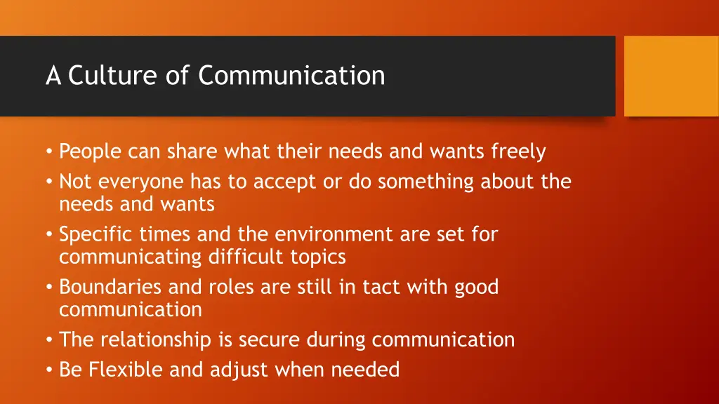 a culture of communication