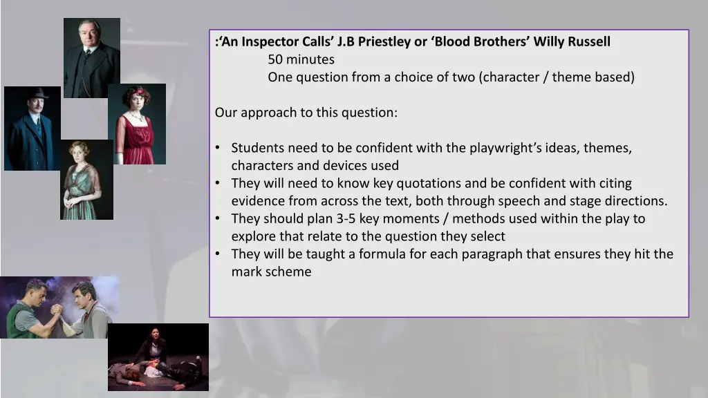 an inspector calls j b priestley or blood
