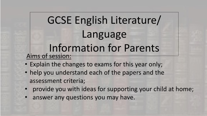 gcse english literature language information