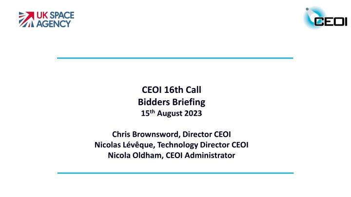 ceoi 16th call bidders briefing 15 th august 2023