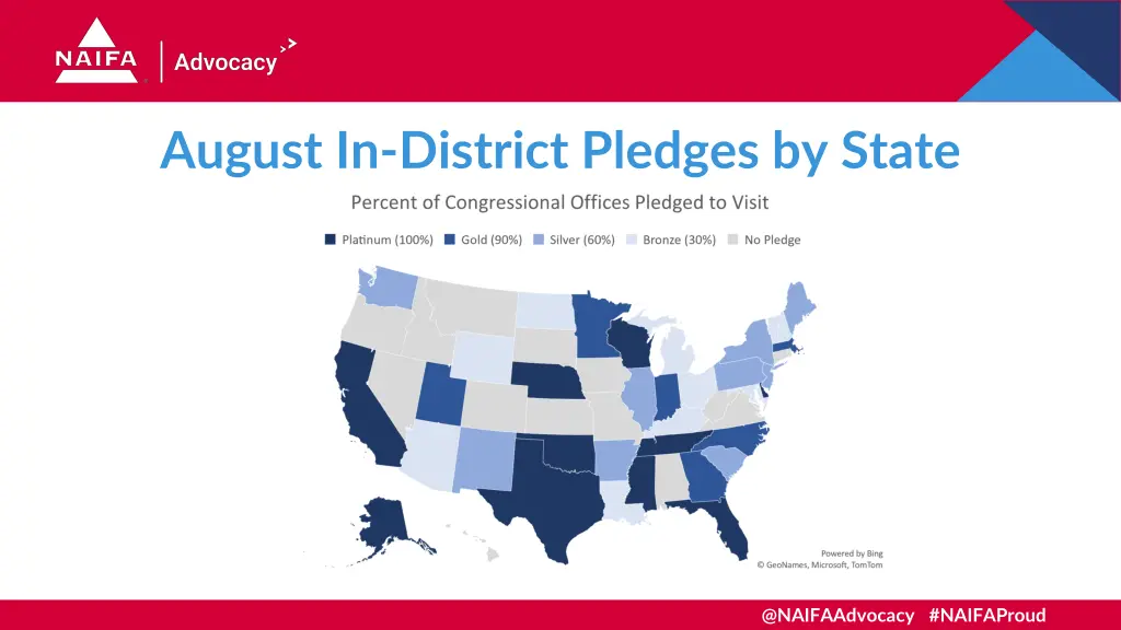 august in district pledges by state