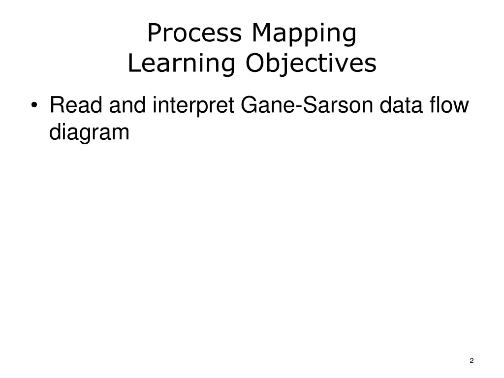 process mapping learning objectives