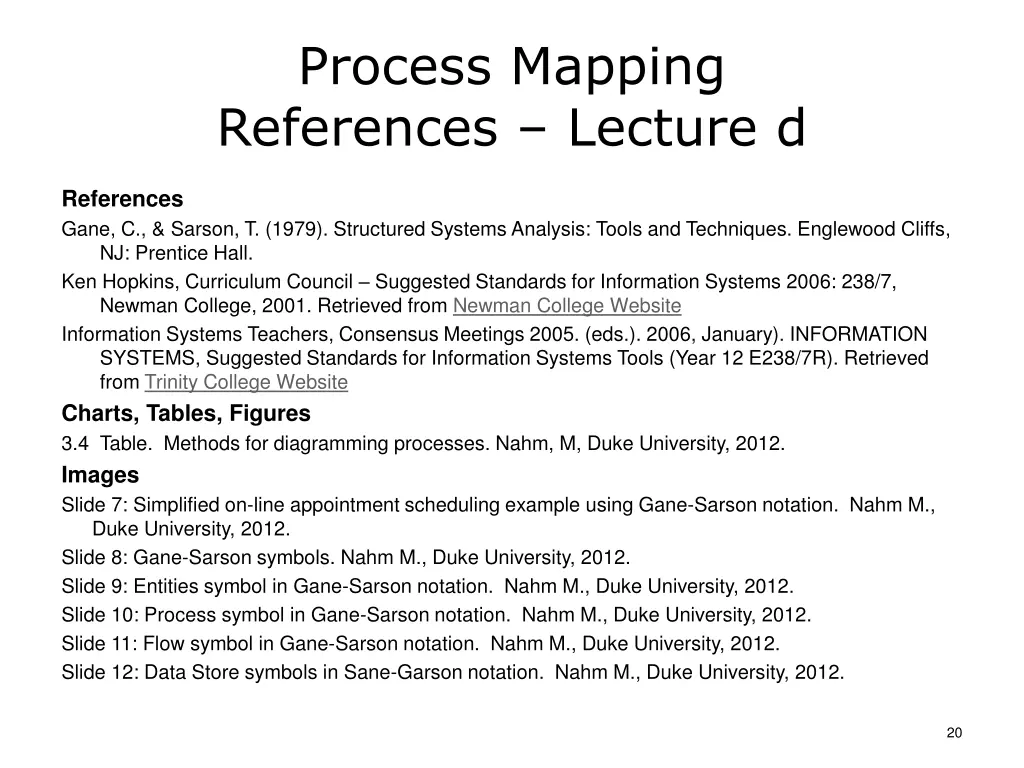 process mapping references lecture d