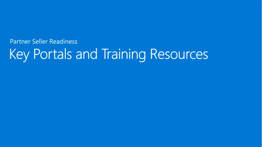 key portals and training resources key portals