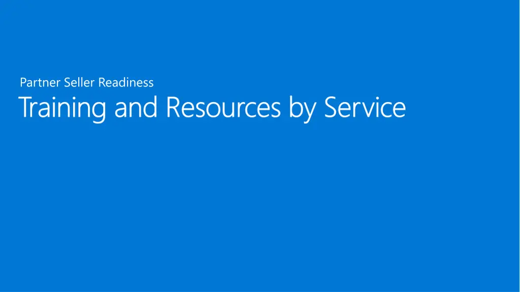 training and resources by service training