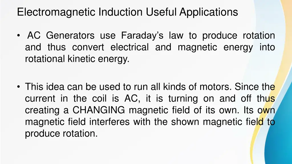electromagnetic induction useful applications