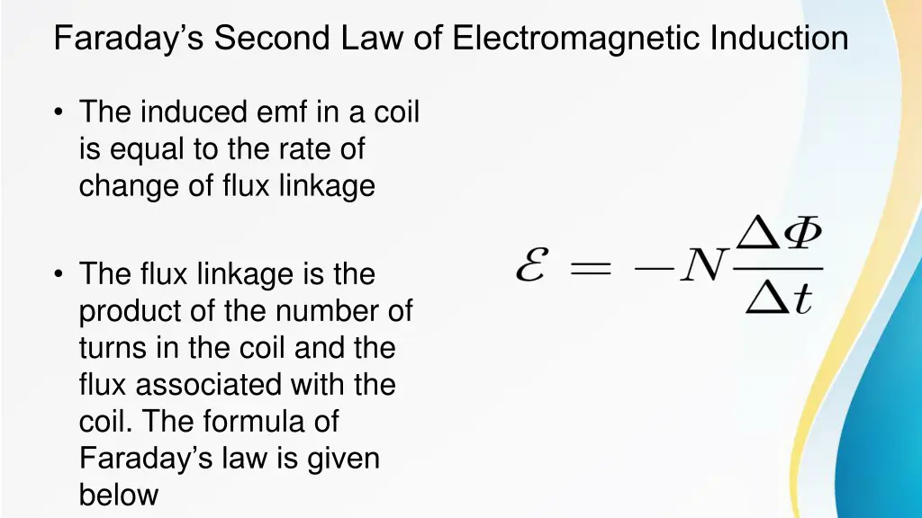 faraday s second law of electromagnetic induction
