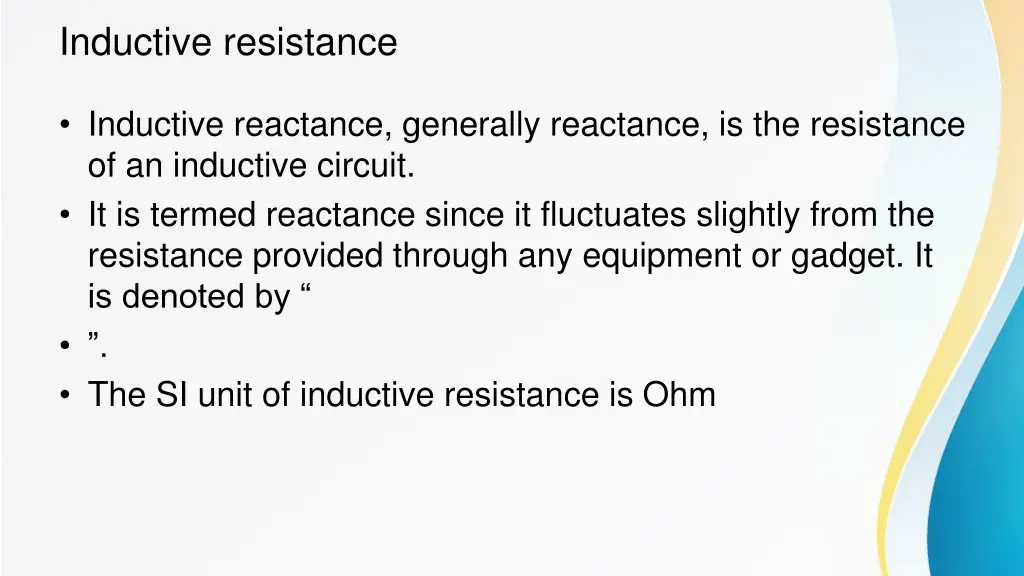 inductive resistance