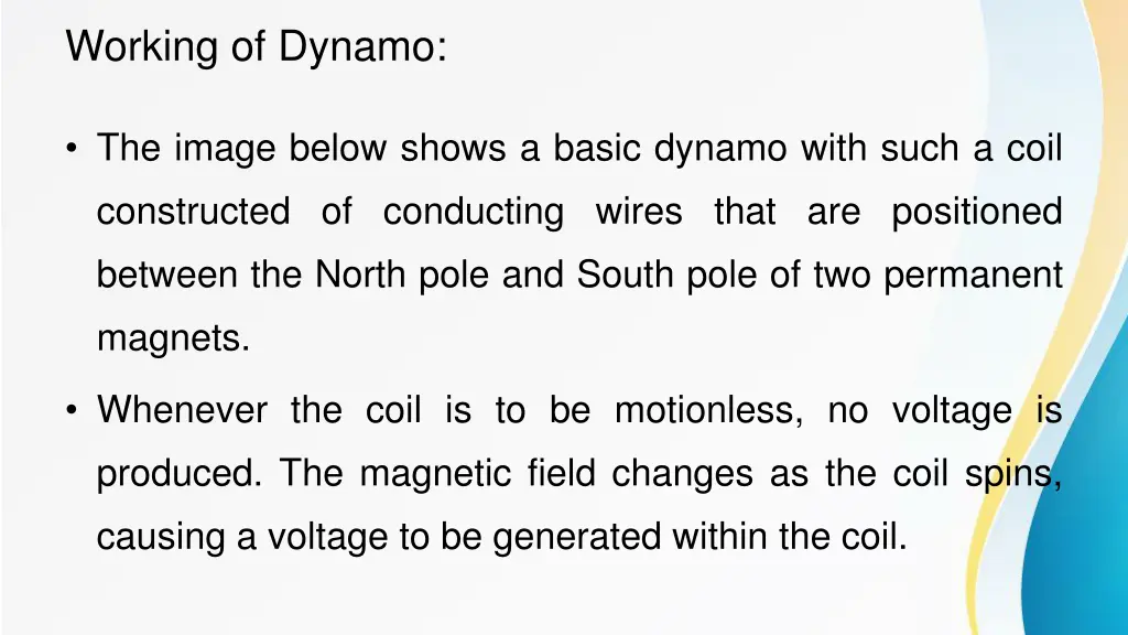 working of dynamo