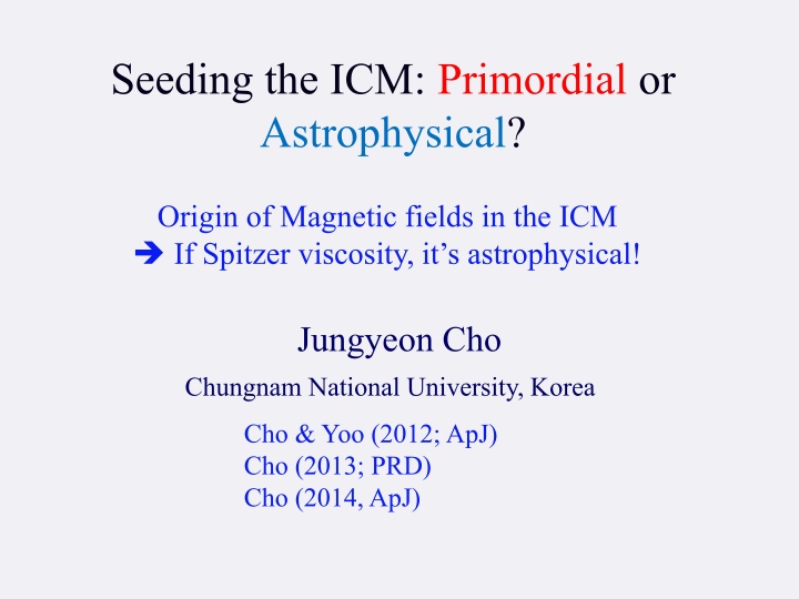 seeding the icm primordial or astrophysical