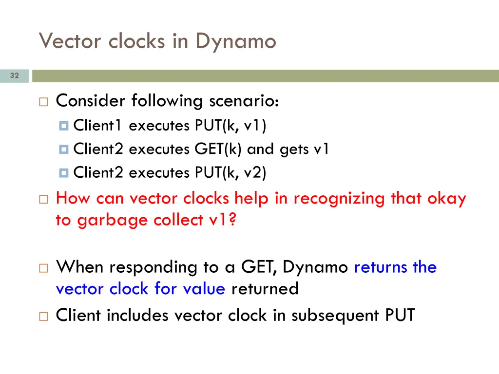 vector clocks in dynamo