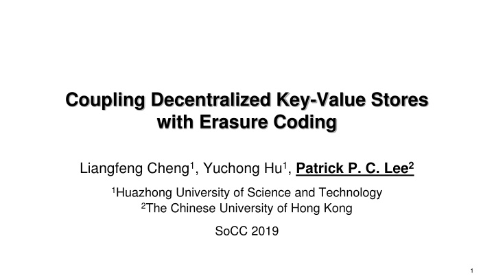 coupling decentralized key value stores with