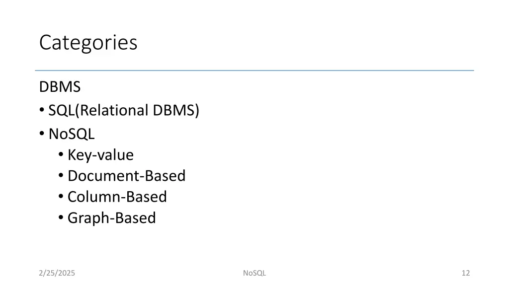 categories