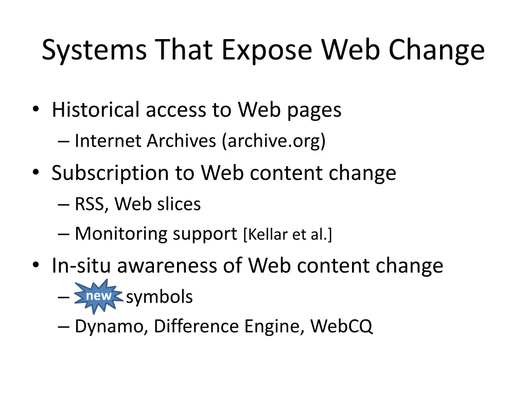 systems that expose web change