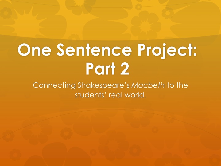 one sentence project part 2 connecting