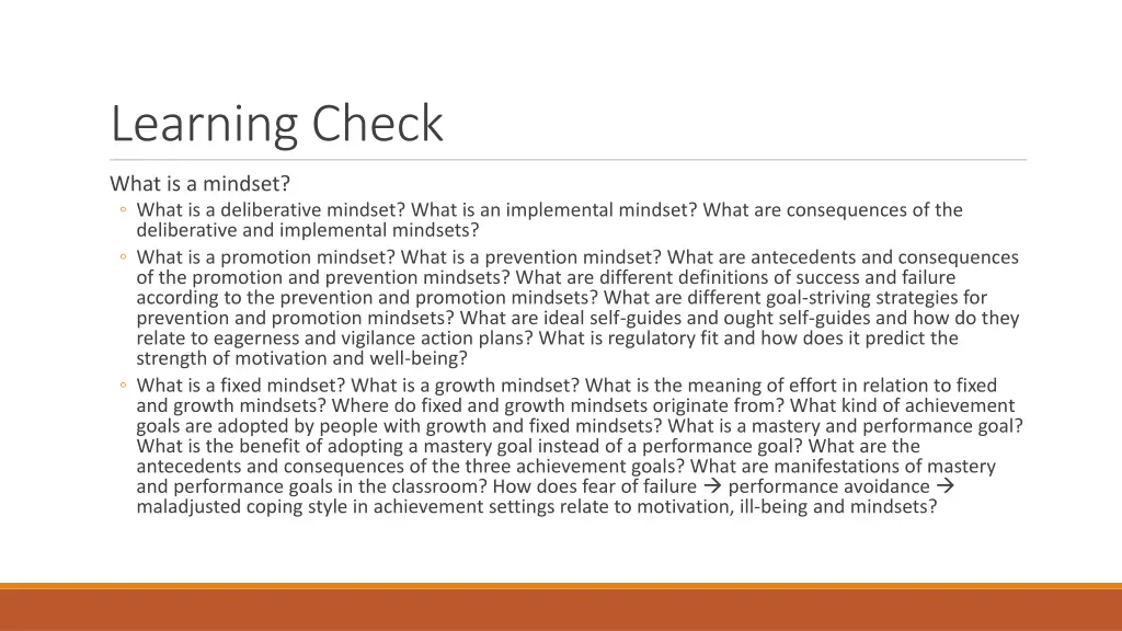 learning check