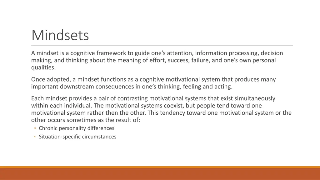 mindsets