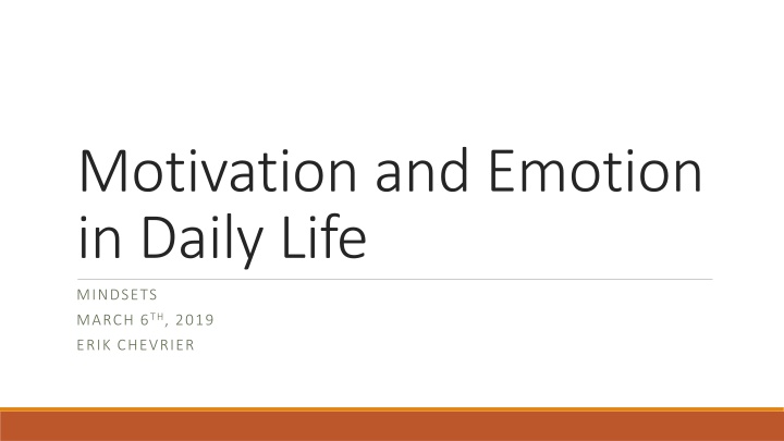 motivation and emotion in daily life