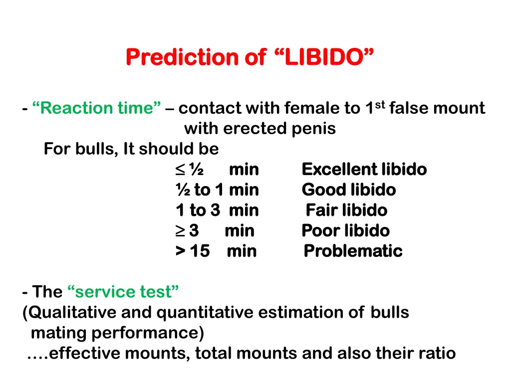 prediction of libido prediction of libido