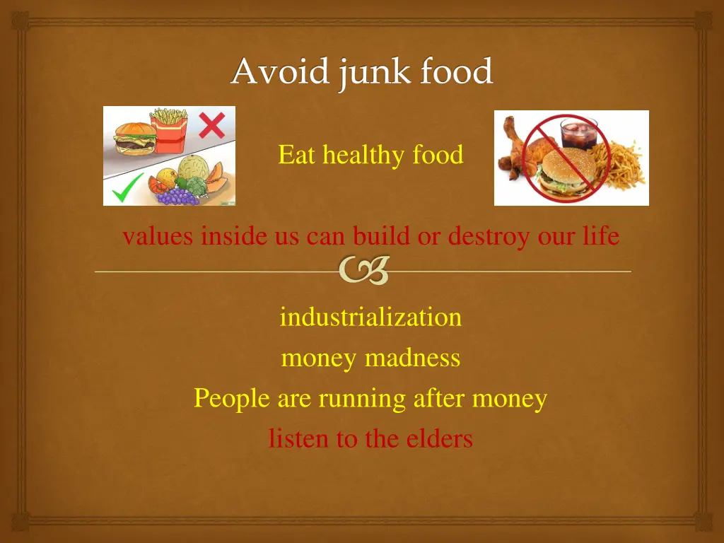 avoid junk food