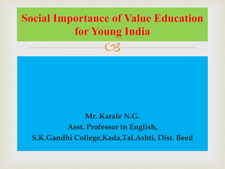 social importance of value education for young