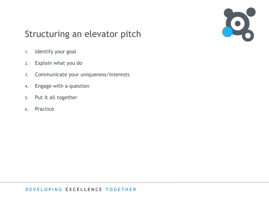 structuring an elevator pitch