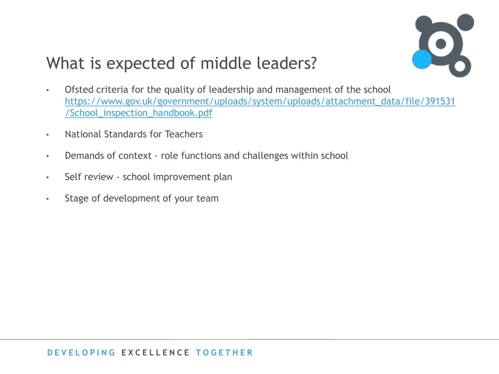 what is expected of middle leaders