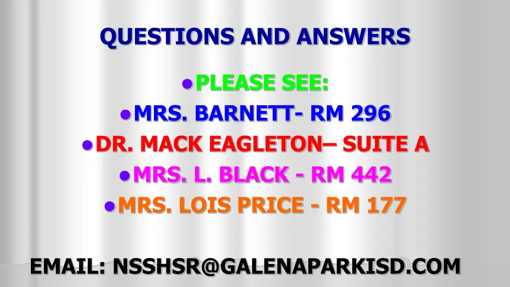 questions and answers