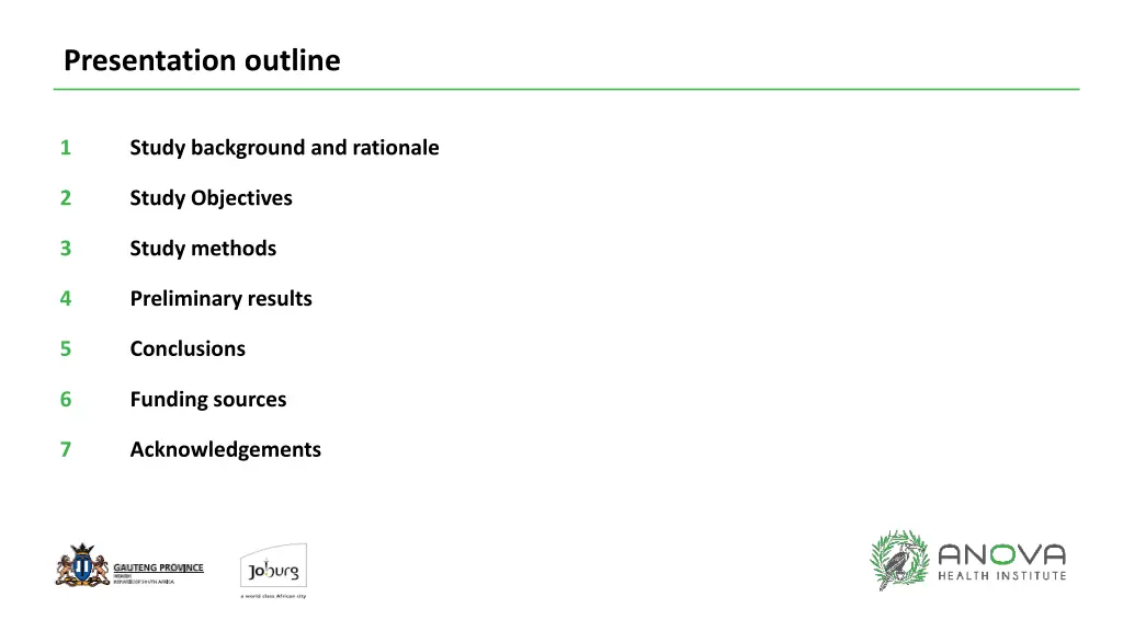 presentation outline