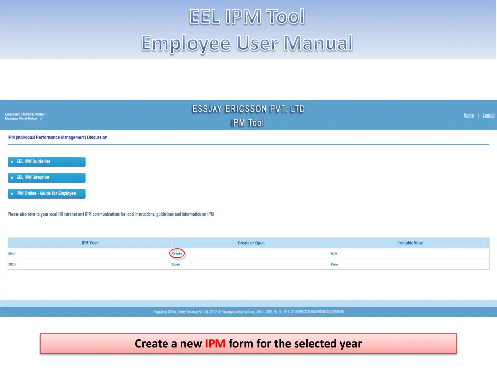 eel ipm tool employee user manual 1
