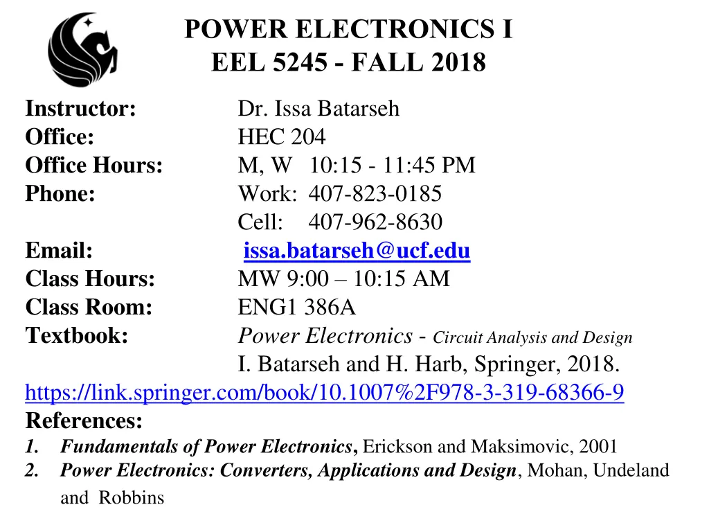 power electronics i eel 5245 fall 2018
