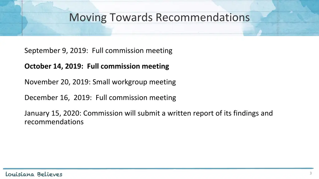 moving towards recommendations